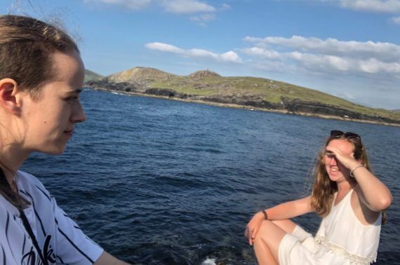 Image from iOS 1080x Two participants of the Global Youth programme, Freddie Phipps and Niamh Flynn, manage to meet for a socially distanced walk in Dingle.