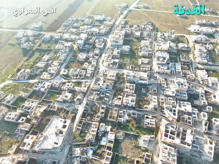 Mohammad’s home village, Al-Ghadafah, in Maarat al-Numan, Idlib, Syria, after the war.