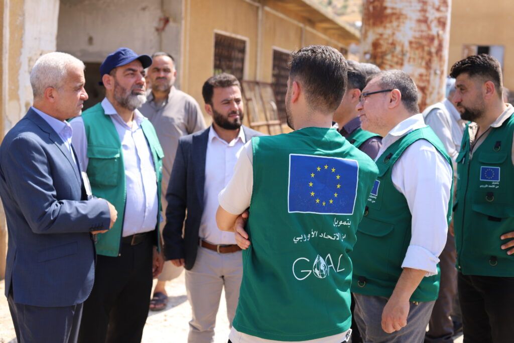 GOAL WASH team with Rafiq Khudr, Director of the Water Authority, the Studies Engineer, during a visit to the Al-Laj Water Stations Rehabilitation Project in Jabal Al-Zawiya.