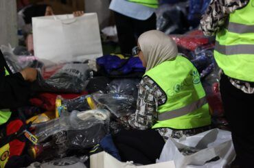 Woman working as part of the cash for work programme implemented by GOAL and Naba'a in Lebanon.
