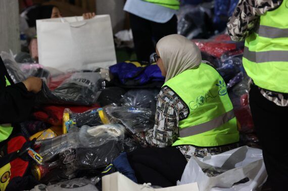 Woman working as part of the cash for work programme implemented by GOAL and Naba'a in Lebanon.